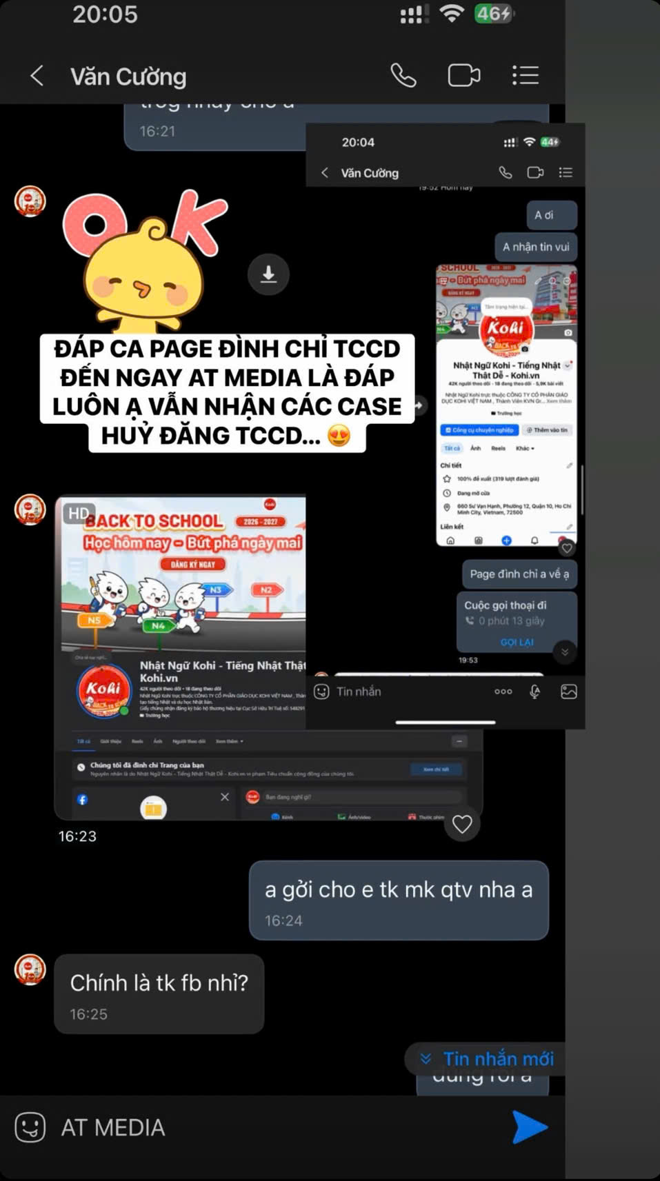 MỞ PAGE ĐÌNH CHỈ CHO TRUNG TÂM NGOẠI NGỮ LỚN NHẤT HIỆN NAY